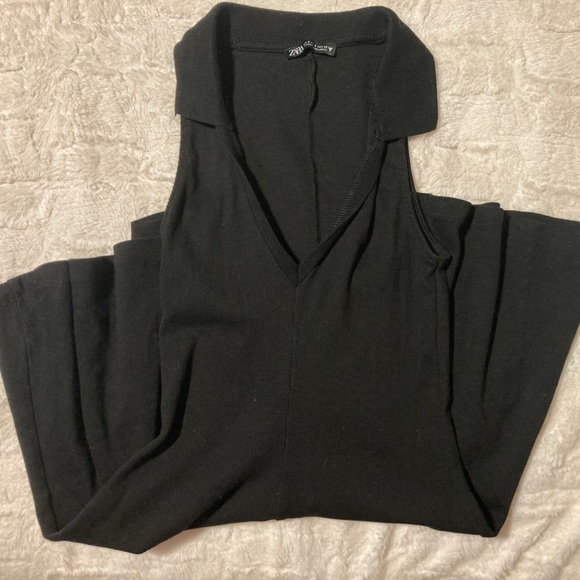 Black Zara Collared Mini Dress - Picture 3 of 4